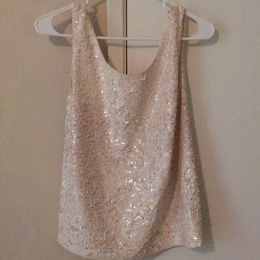 J. Crew like new sequined blush pink top